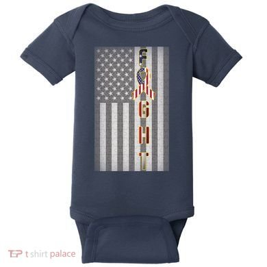 Autism Awareness American Flag Baby Bodysuit
