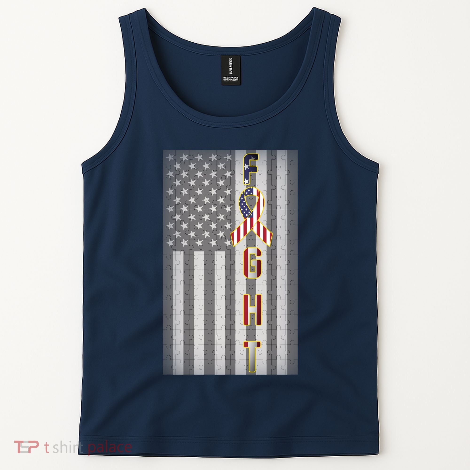 Autism Awareness American Flag Tank Top