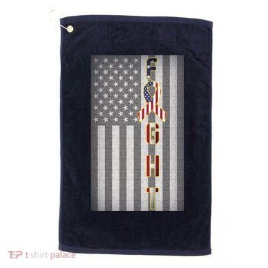 Autism Awareness American Flag Golf Towel