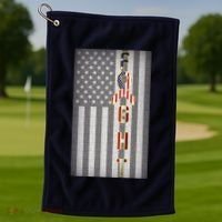 Autism Awareness American Flag Golf Towel thumb 1