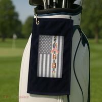 Autism Awareness American Flag Golf Towel thumb 2