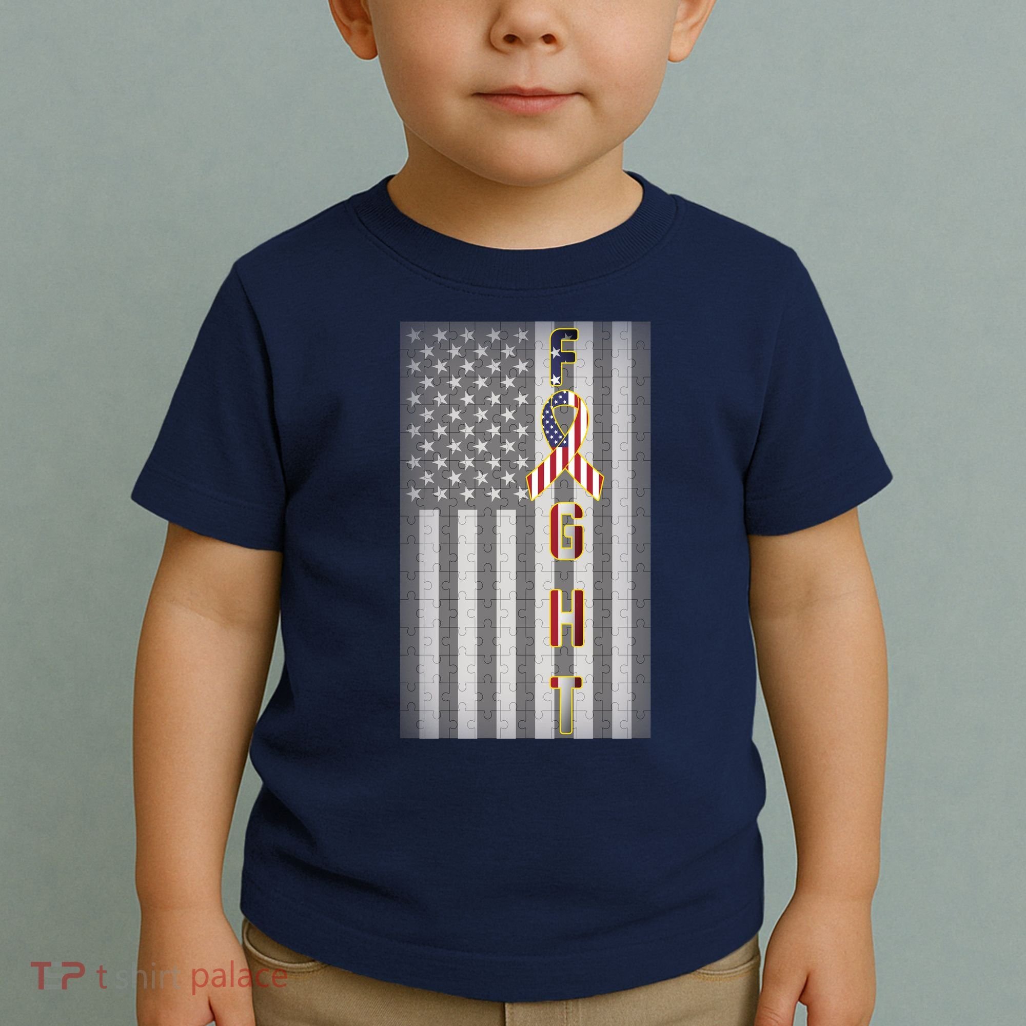 Autism Awareness American Flag Toddler T-Shirt
