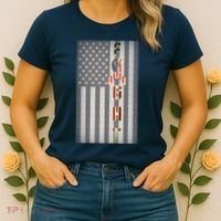 Autism Awareness American Flag Women's T-Shirt thumb 2