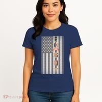 Autism Awareness American Flag Women's T-Shirt thumb 4