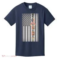 Autism Awareness American Flag Kids T-Shirt thumb 0