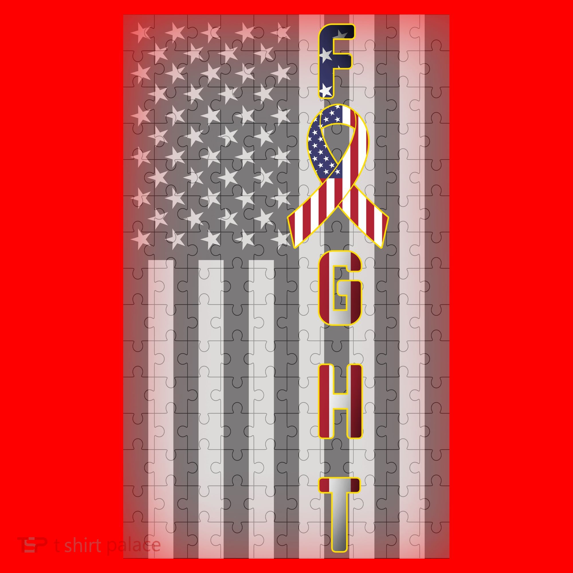 Autism Awareness American Flag Santa Hat