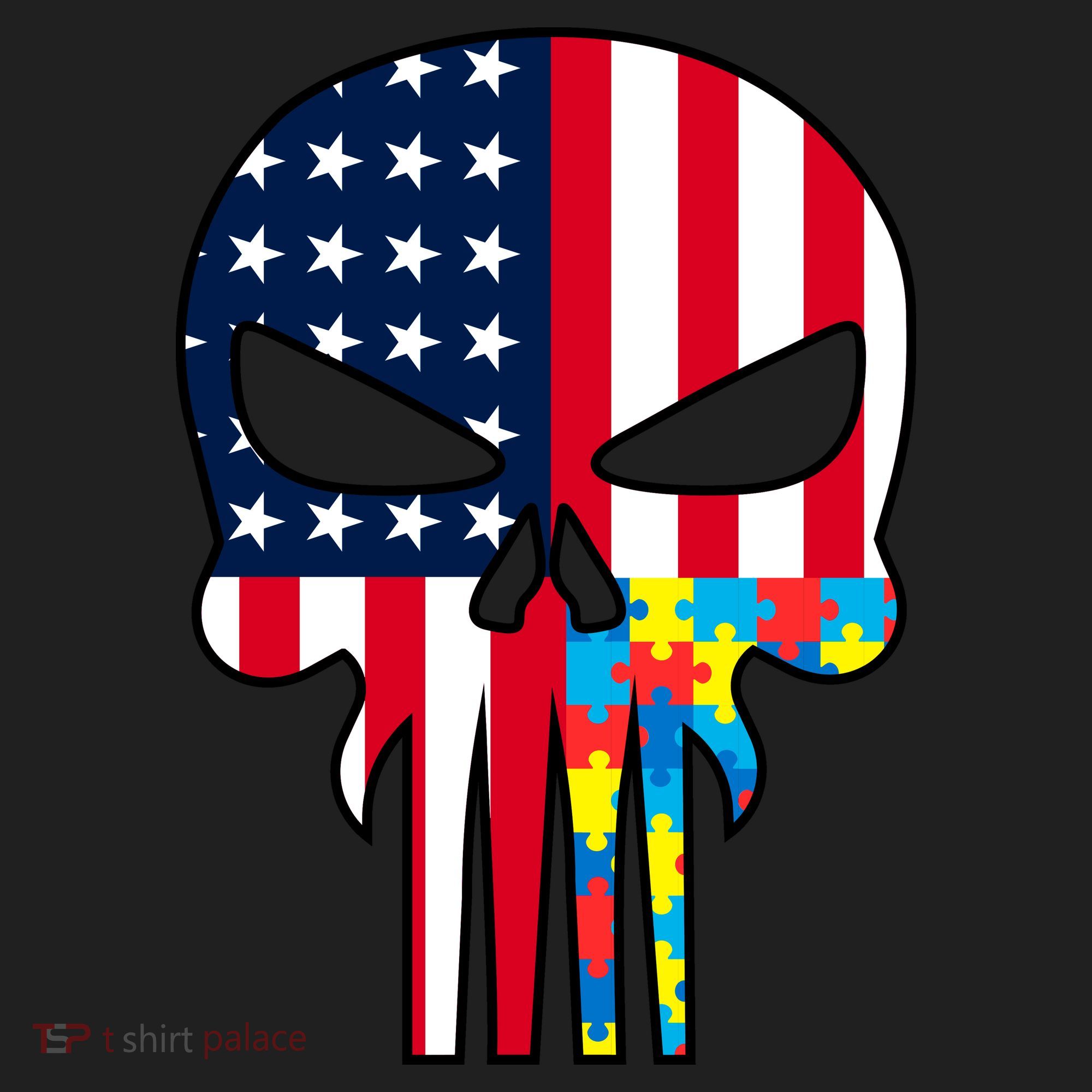 Autism Awareness American Skull Women's Sweatshirt