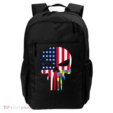 Autism Awareness American Skull Backpack