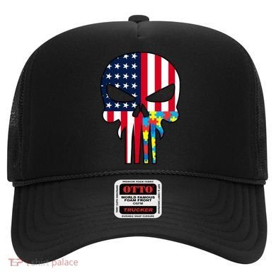 Autism Awareness American Skull Hat