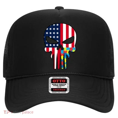 Autism Awareness American Skull Hat