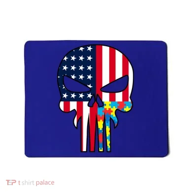 Autism Awareness American Skull Mousepad