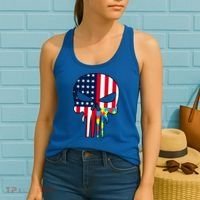 Autism Awareness American Skull Women's Tank Top thumb 2