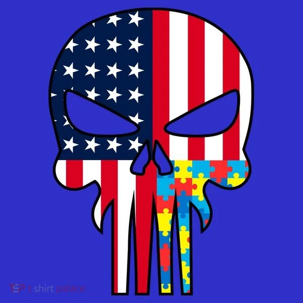 Autism Awareness American Skull Toddler Hoodie