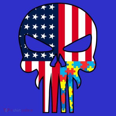 Autism Awareness American Skull Infant Baby Jersey Bodysuit