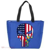 Autism Awareness American Skull Tote Bag thumb 0