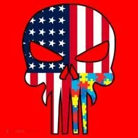 Autism Awareness American Skull Santa Hat thumb 1