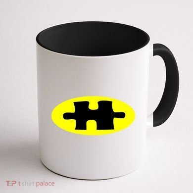 Autism Awareness Bat Puzzle Logo Coffee Mug back