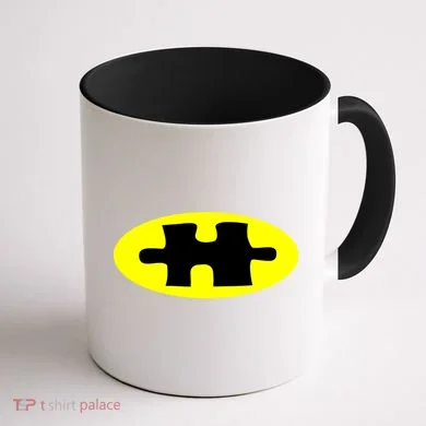 Autism Awareness Bat Puzzle Logo Coffee Mug back