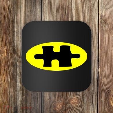 Autism Awareness Bat Puzzle Logo Coaster