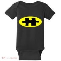 Autism Awareness Bat Puzzle Logo Baby Bodysuit thumb 0