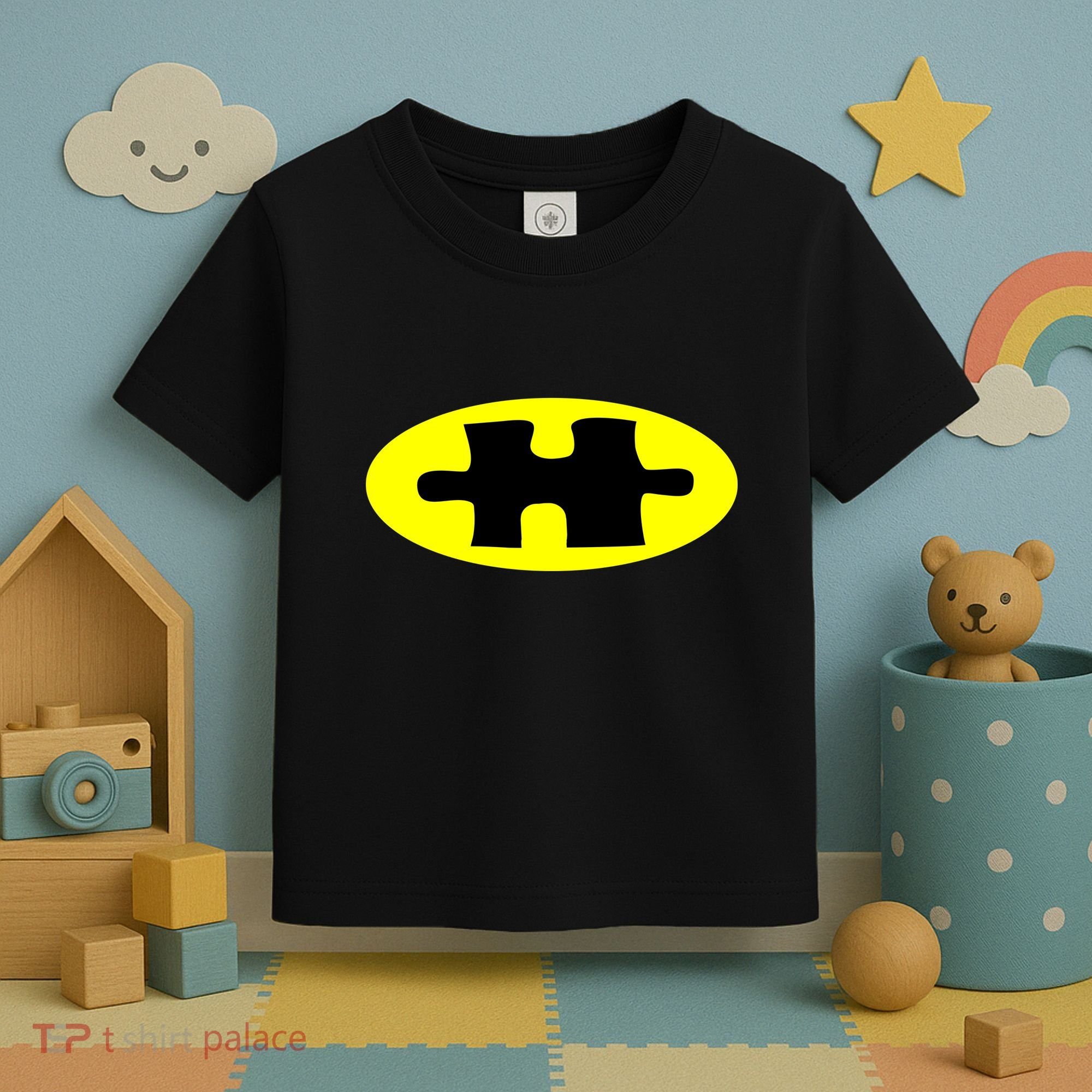 Autism Awareness Bat Puzzle Logo Toddler T-Shirt