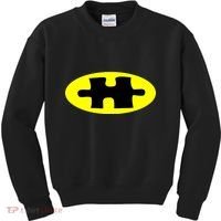 Autism Awareness Bat Puzzle Logo Kids Sweatshirt thumb 0