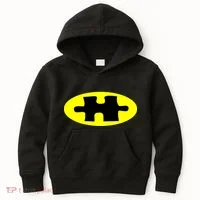 Autism Awareness Bat Puzzle Logo Kids Hoodie thumb 0