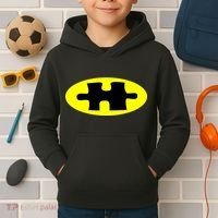 Autism Awareness Bat Puzzle Logo Kids Hoodie thumb 2