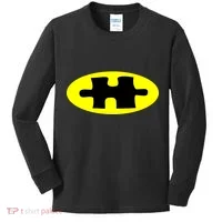Autism Awareness Bat Puzzle Logo Kids Long Sleeve Shirt thumb 0