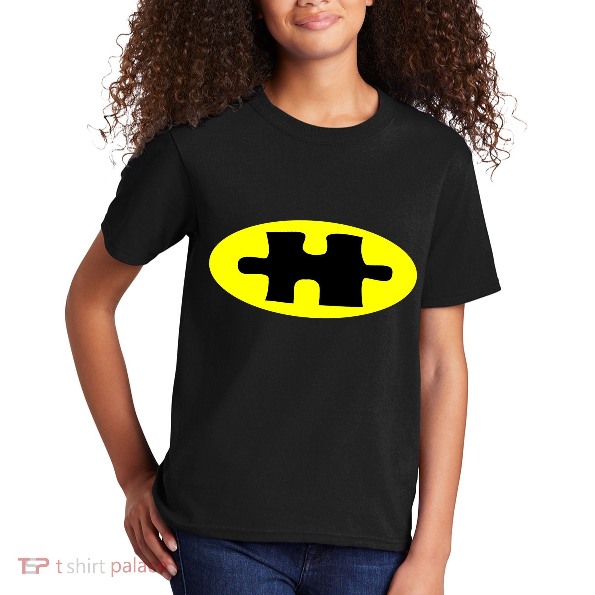 Autism Awareness Bat Puzzle Logo Kids T-Shirt