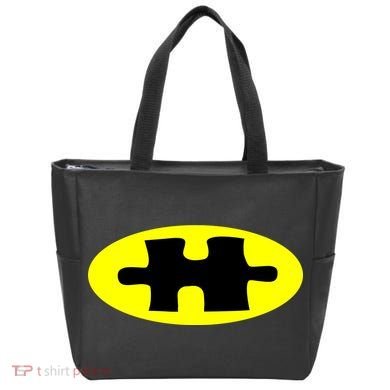 Autism Awareness Bat Puzzle Logo Tote Bag