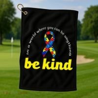 Autism Awareness Be Anything Be Kind Golf Towel thumb 1