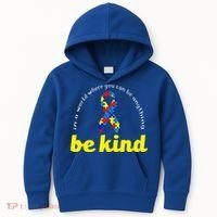 Autism Awareness Be Anything Be Kind Kids Hoodie thumb 0