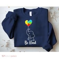 Autism Awareness Be Kind Elephant Sweatshirt thumb 2