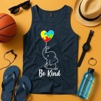 Autism Awareness Be Kind Elephant Tank Top thumb 4