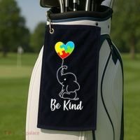 Autism Awareness Be Kind Elephant Golf Towel thumb 2