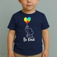 Autism Awareness Be Kind Elephant Toddler T-Shirt thumb 2
