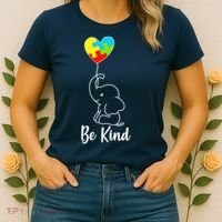 Autism Awareness Be Kind Elephant Women's T-Shirt thumb 2
