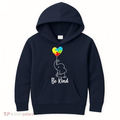 Autism Awareness Be Kind Elephant Kids Hoodie