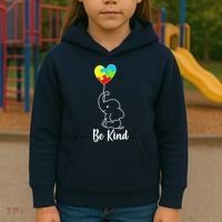 Autism Awareness Be Kind Elephant Kids Hoodie thumb 3
