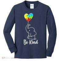 Autism Awareness Be Kind Elephant Kids Long Sleeve Shirt thumb 0