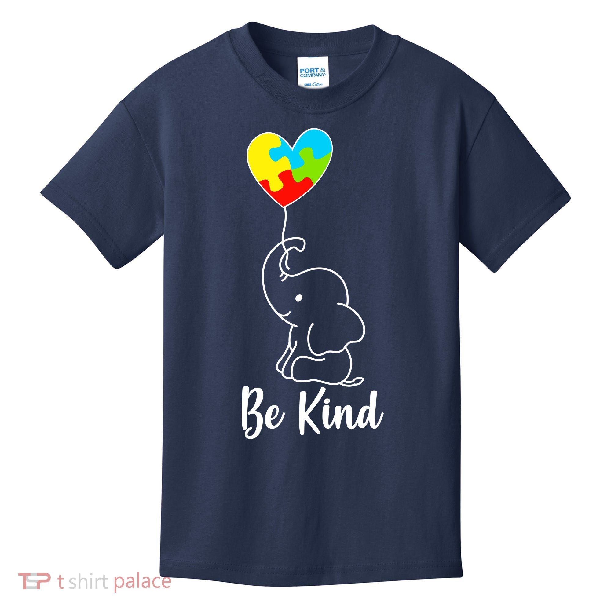Autism Awareness Be Kind Elephant Kids T-Shirt