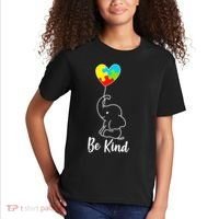 Autism Awareness Be Kind Elephant Kids T-Shirt thumb 2
