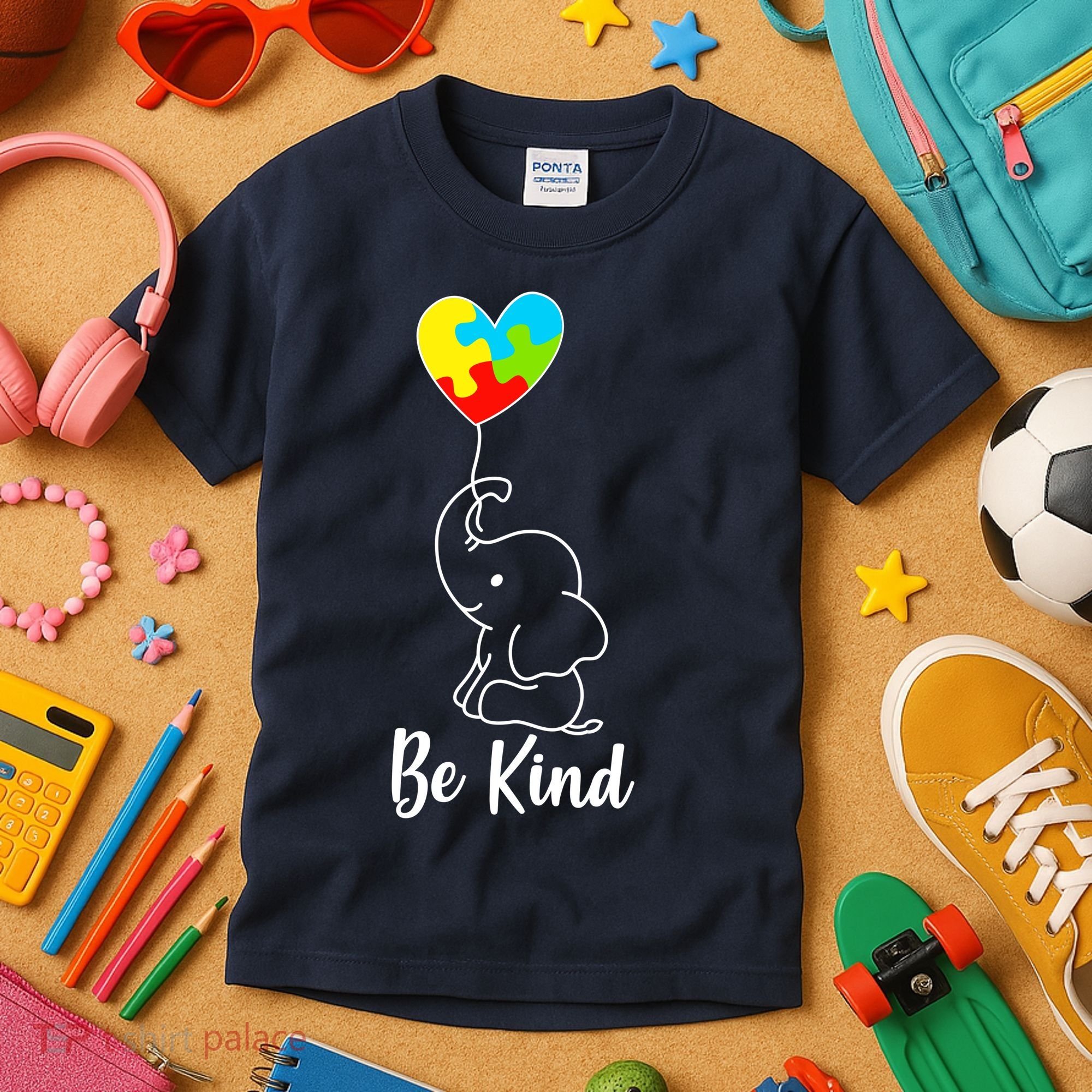 Autism Awareness Be Kind Elephant Kids T-Shirt