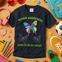 Autism Awareness Born To Be Set Apart Kids T-Shirt thumb 3
