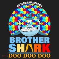 Autism Awareness Brother Shark Puzzles Women's Sweatshirt thumb 2