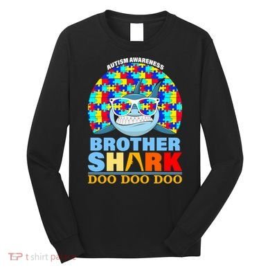 Autism Awareness Brother Shark Puzzles Long Sleeve Shirt