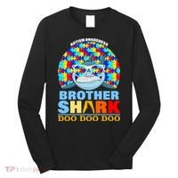 Autism Awareness Brother Shark Puzzles Long Sleeve Shirt thumb 0