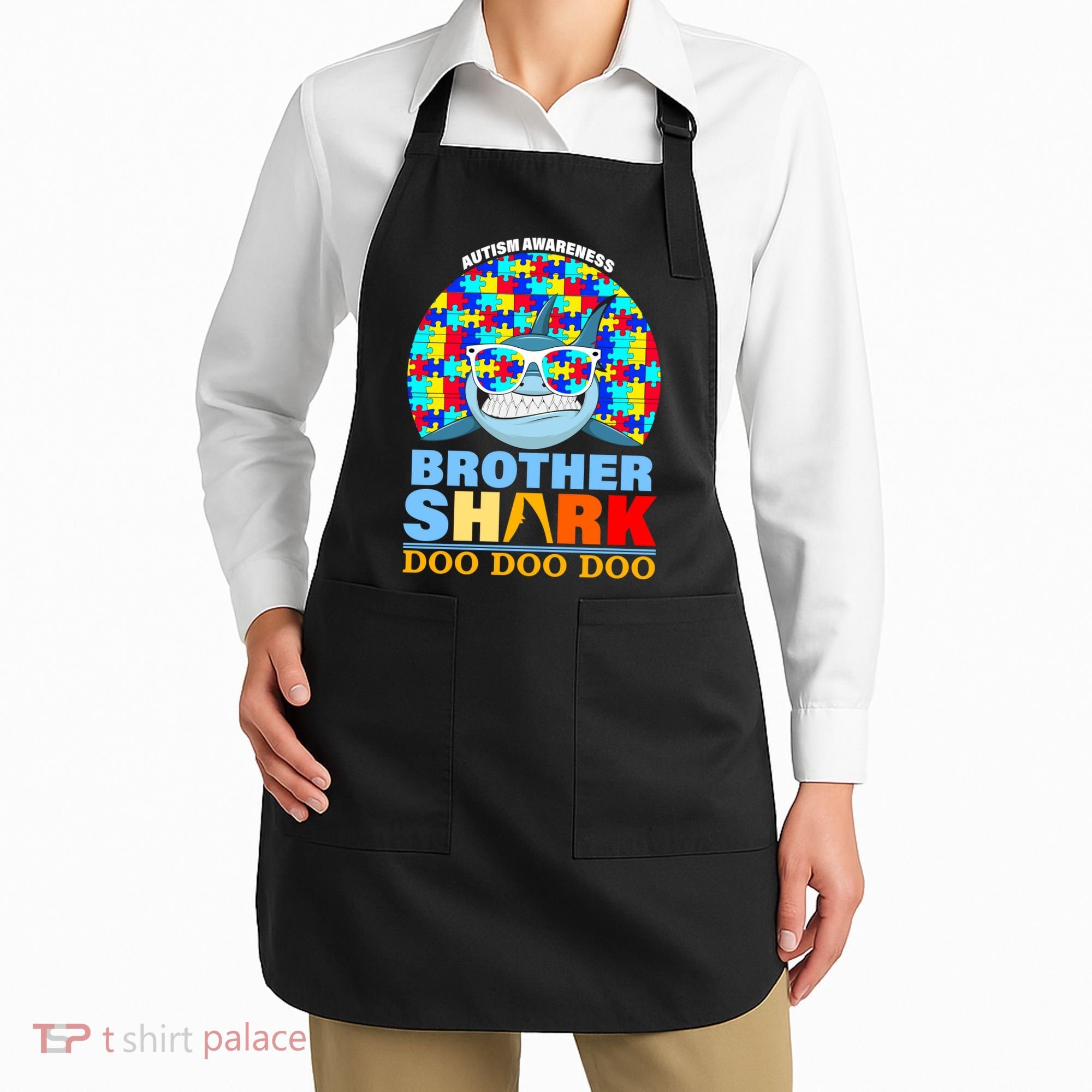 Autism Awareness Brother Shark Puzzles Apron