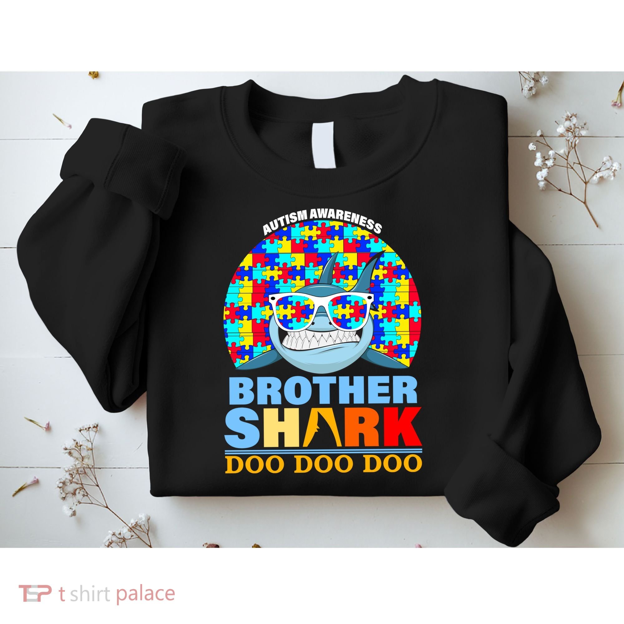 Autism Awareness Brother Shark Puzzles Sweatshirt